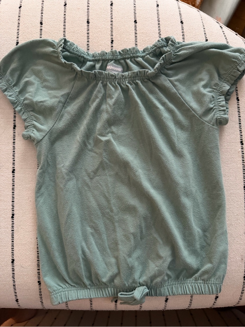 Garanimals Little Girls Sage Green Short Sleeve Peasant Top